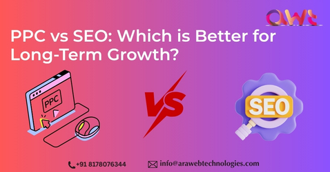 PPC vs SEO comparison showing paid ads and organic search strategies for long-term growth